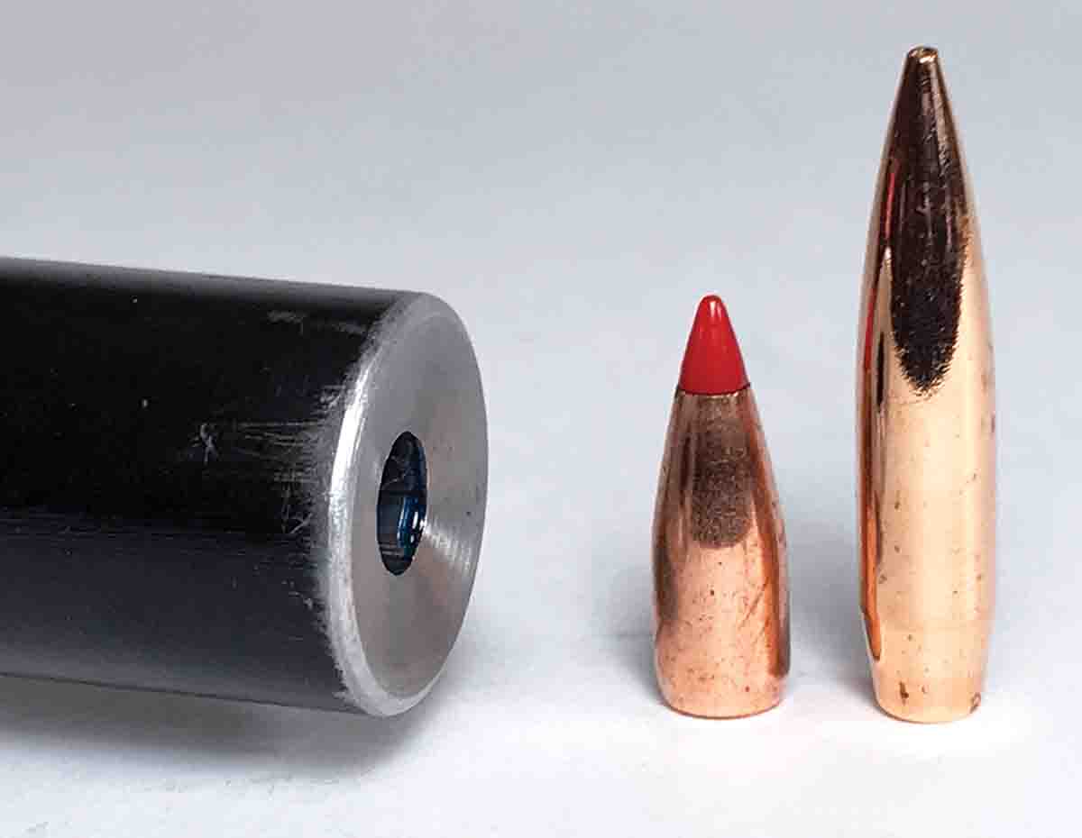 A .22-250 with a faster than normal 1:8 twist accurately shoots bullets ranging from the Hornady 40-grain V-MAX to the 80.5-grain Berger.